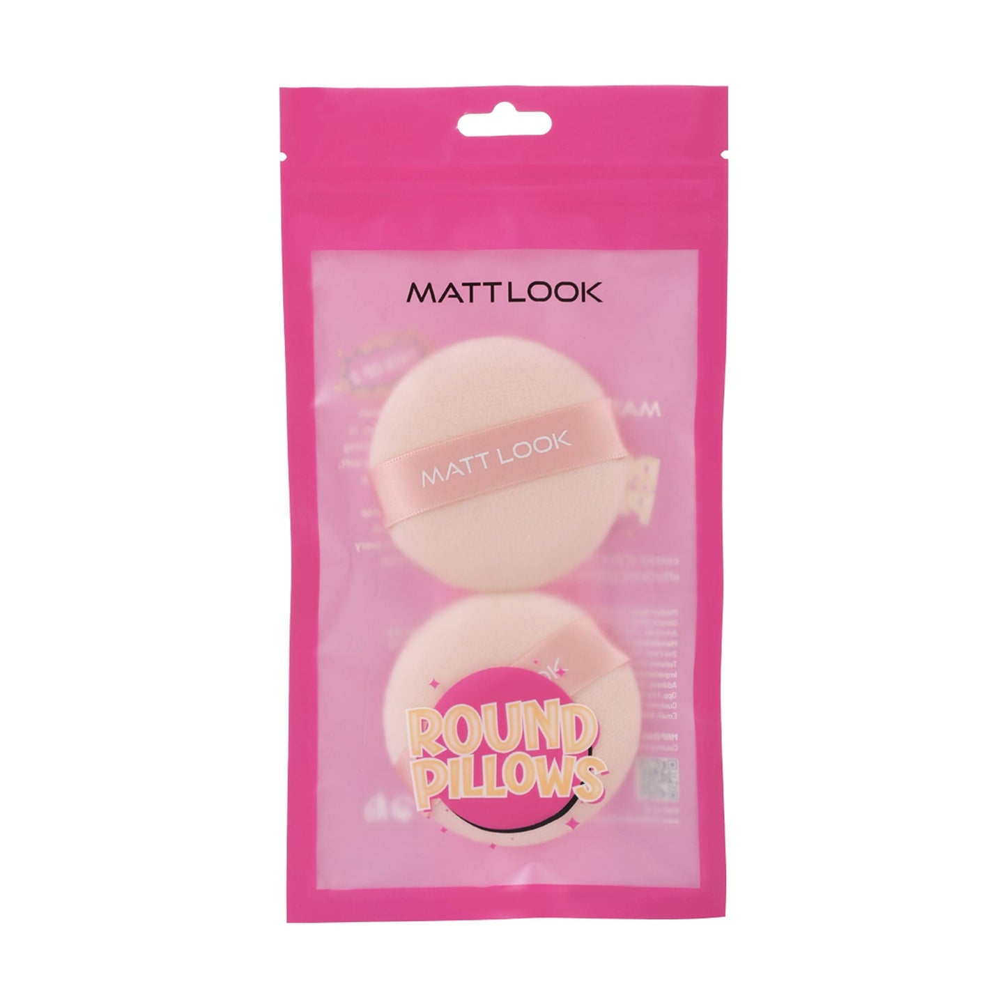 Matt Look Round Pillows Powder Beige Puff - Pack Of 2 - Swadesiicart