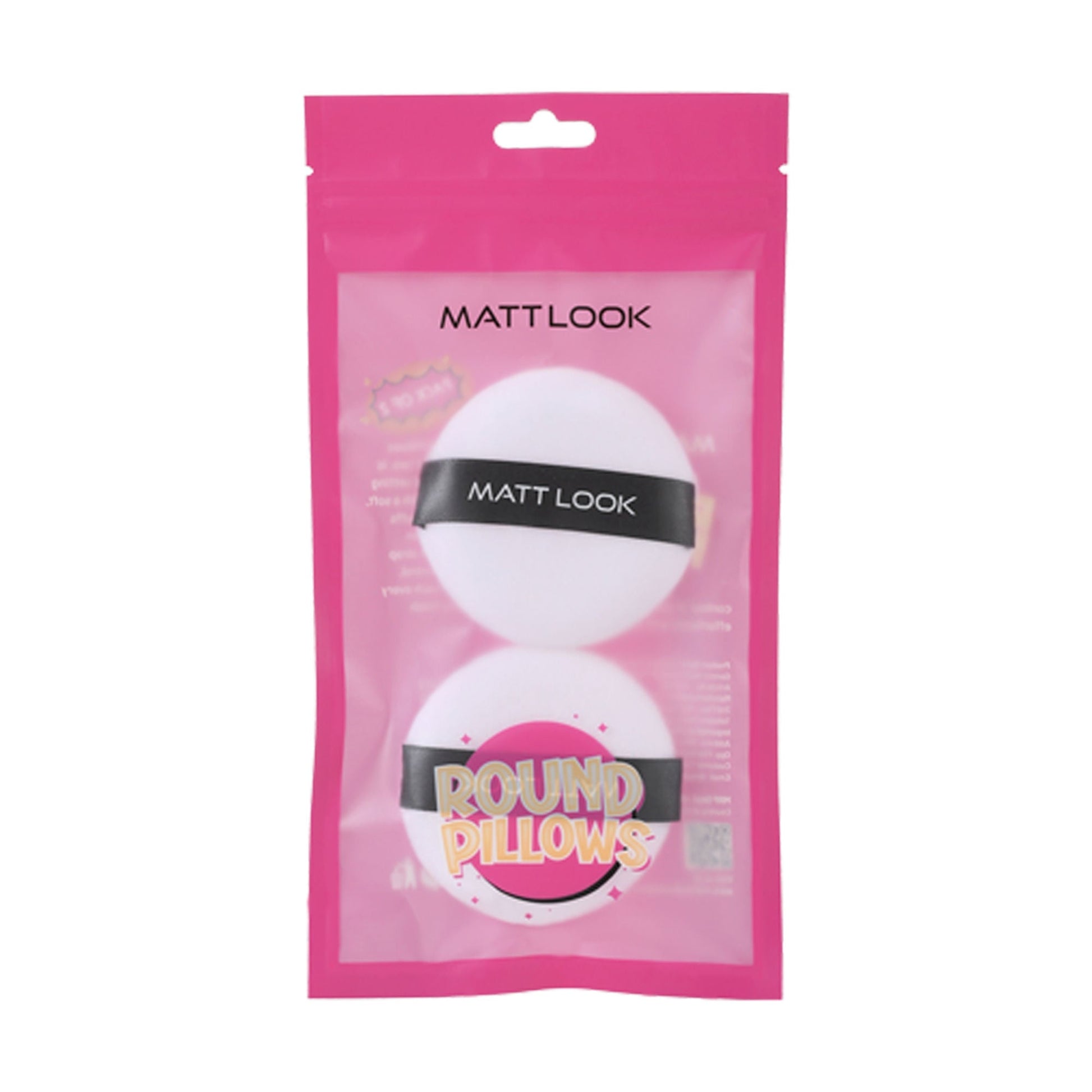 Matt Look Round Pillows Powder White Puff - Pack Of 2 - Swadesiicart