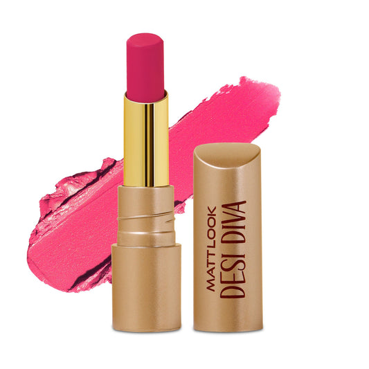 Matt Look Desi Diva HD Matte Lipstick - Bold Magenta-08 - Swadesiicart
