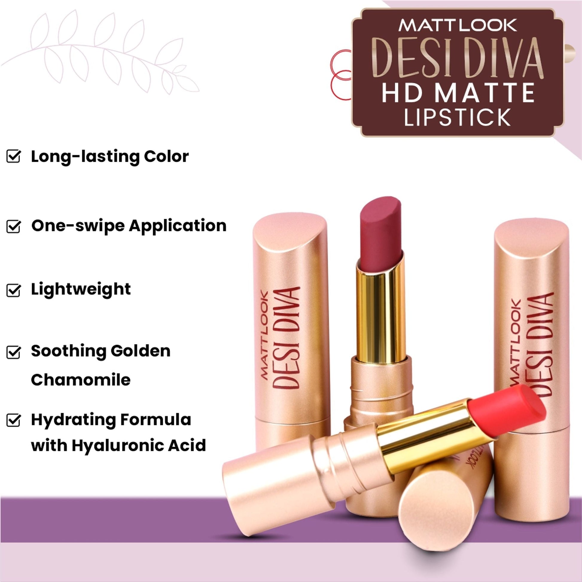 Matt Look Desi Diva HD Matte Lipstick - Dark Chocolate-17 - Swadesiicart
