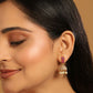 Nuyug 22K Gold Plated Pearl 7 Colored Stone Studded Contemporary Shaped Pink Mini Jhumkas | Swadesiicart