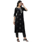 Anubhutee Women's Cotton Regular Geometric Printed Black Kurta Set | Swadesiicart