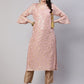 Aks Floral Printed Bell Sleeves Regular Kurta With Trousers