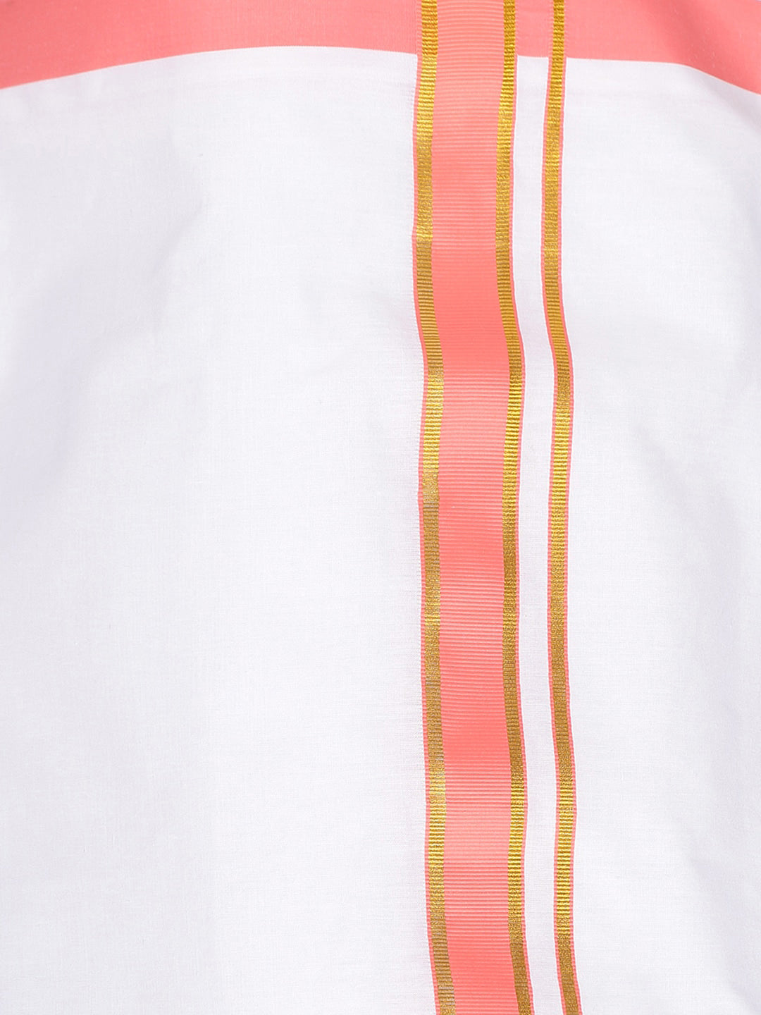 Sethukrishna Men White & Pink Solid Cotton Dhoti | Swadesiicart