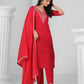 Ethnic Festive Wear Chanderi Viscose Red Stitched Suit With Dupatta - Tanisha | Swadesiicart