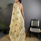Joban Fashion Light Yellow Handloom Banarasi Organza Silk Khatali Butta Work Saree | Swadesiicart