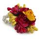 Yellow Pink Beaded Flower Jewellery Set - Ruby Raang - Swadesiicart