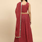 Red Georgette Embroidered Lehenga choli with Dupatta - Dhara | Swadesiicart