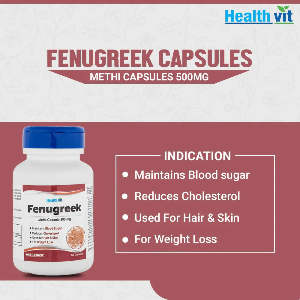 Healthvit Fenugreek Capsules - Swadesiicart