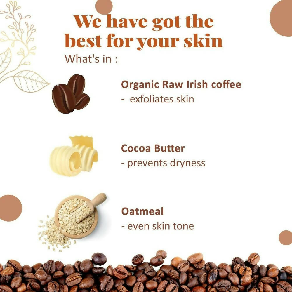 NutriGlow NATURAL'S Raw Irish Coffee Face & Body Scrub - Swadesiicart
