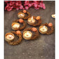 Tied Ribbons Set Of 6 Multicoloured Decoartive Artificial Flower Tealight Candle Holder | Swadesiicart
