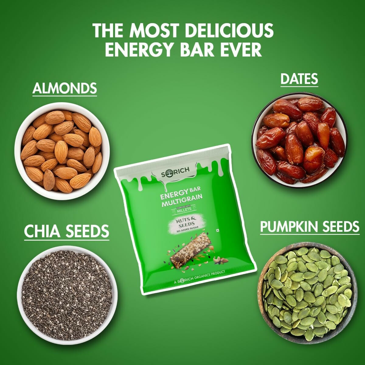 Sorich Organics Multigrain Energy Mini Bars Nut & Seeds | Swadesiicart