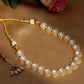 Kundan and Daimond Neckpiece in Brass (Gold) - Ruby Raang | Swadesiicart