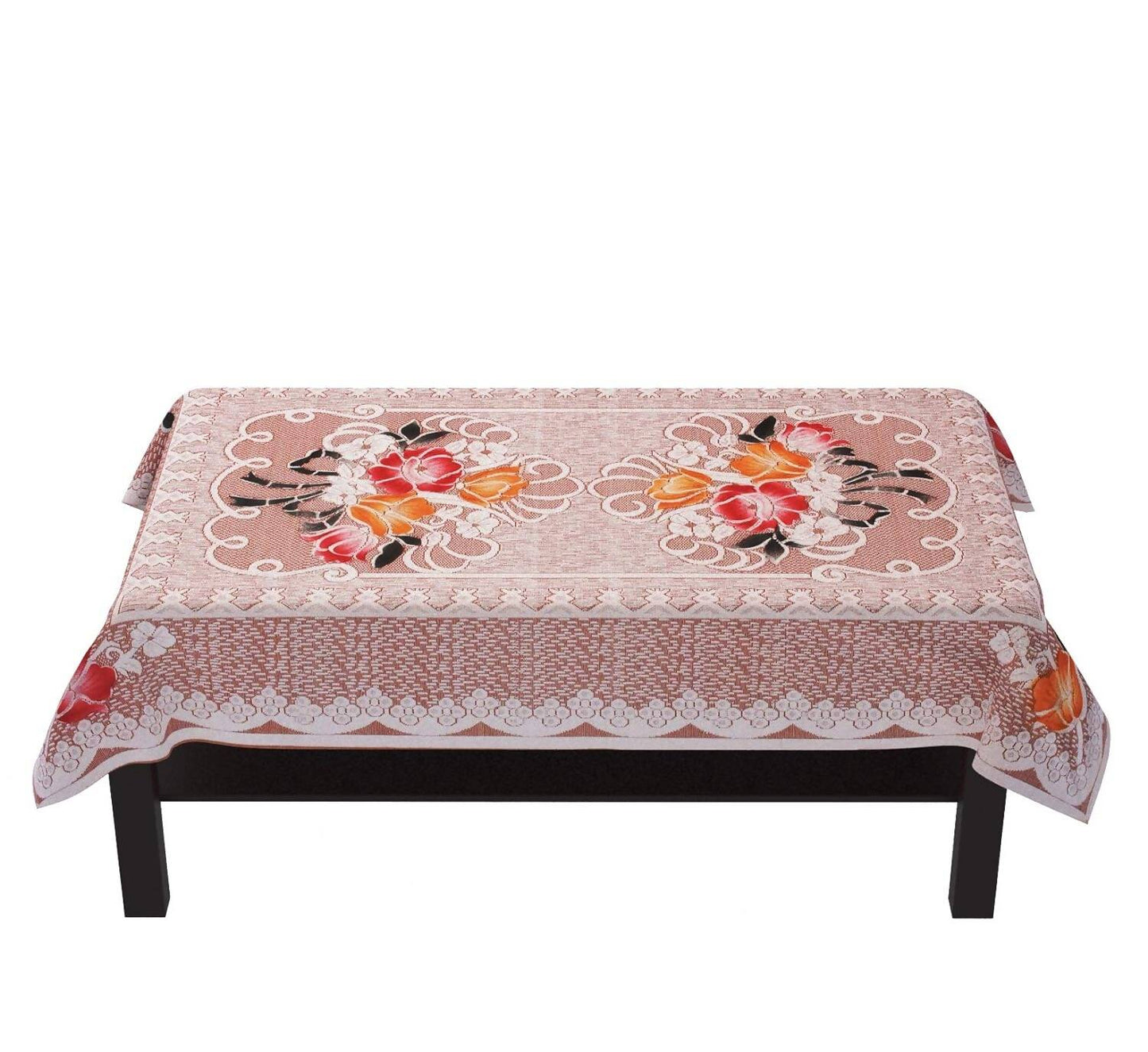 Yellow Weaves Cotton Floral Designer Rectangular Center 4 Seater Table Cover - Limited Time Offer - Swadesiicart