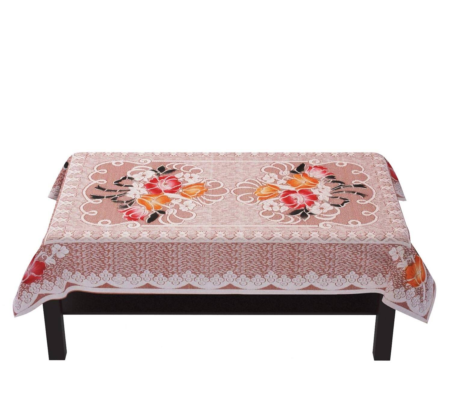 Yellow Weaves Cotton Floral Designer Rectangular Center 4 Seater Table Cover - Limited Time Offer - Swadesiicart