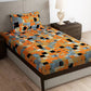 Story@home Arena Rust & Purple Printed 180 TC Bedsheet & Pillow Covers - Swadesiicart
