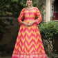 Wedding Designer Multi Soft Dola Silk Anarkali suit with Dupatta - Samanta - Swadesiicart