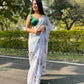 Vamsee Grey Chiffon Designer Saree - Swadesiicart