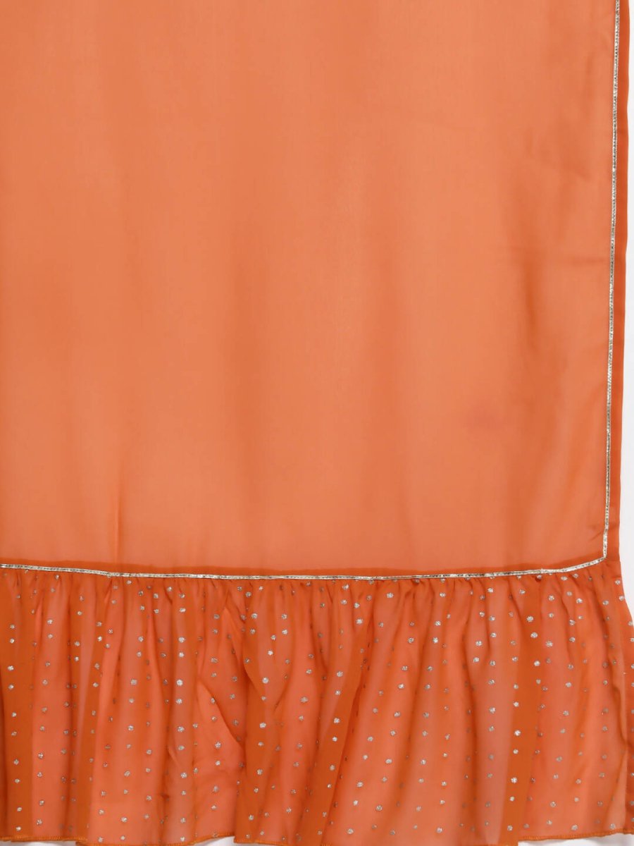 Ahalyaa Women's Traditional wear Kurta Set - Orange | Swadesiicart