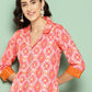 Ahalyaa Women's Traditional wear Kurta - Orange | Swadesiicart