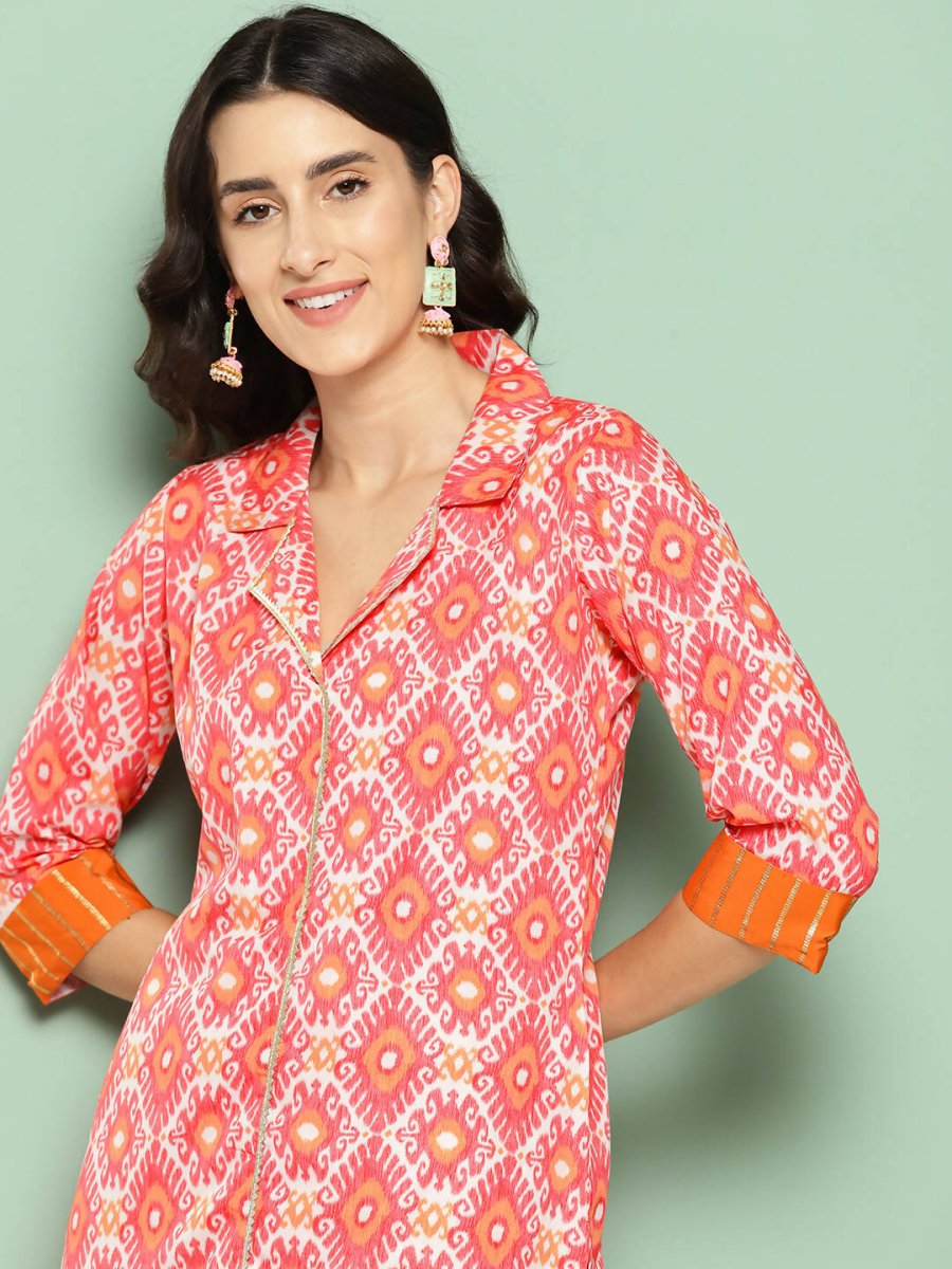 Ahalyaa Women's Traditional wear Kurta - Orange | Swadesiicart