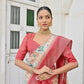 Vishnu Weaves Women's Firozi Banarasi Silk Saree with Blouse - Swadesiicart