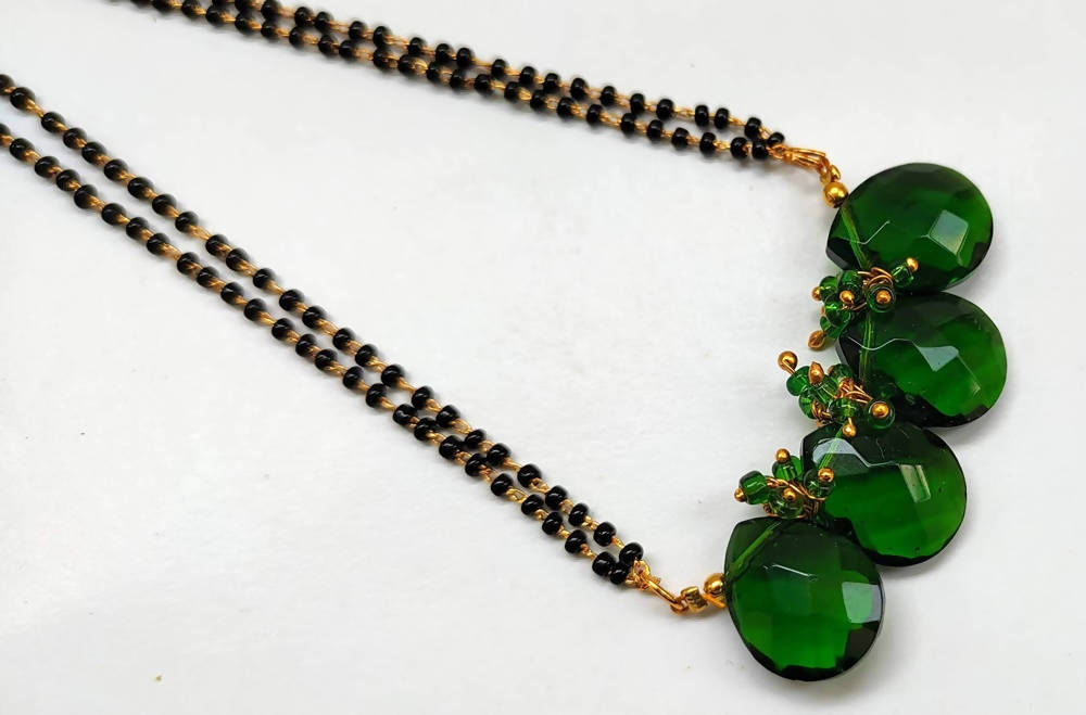 Green Beaded Designer Mangalsutra | Swadesiicart