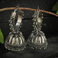 Mominos Fashion Johar Kamal Oxidised Silver-Plated With Ghungroo Jhumkas - Swadesiicart