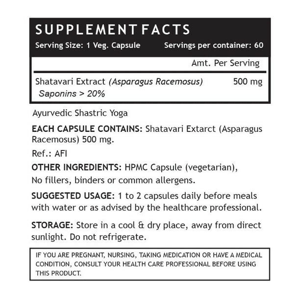Inlife Shatavari Extract 500MG Capsules - Swadesiicart