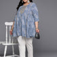 Ahalyaa Women's Traditional wear Tunic - Grey | Swadesiicart