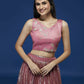 House of Panchhi Rose Gold Net Sequinse Work Lehenga & Blouse, Dupatta | Swadesiicart