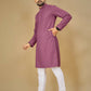 Anaita Purple Embroidered Rayon Straight Kurta
