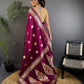 Joban Fashion Banarasi PlumWoven Soft Silk Saree | Swadesiicart