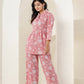 Kaajh Women's Pink Printed Cotton Co-ord Set - Swadesiicart