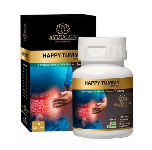 Ayuugain Happy Tummy Capsule for Constipation Relief | Swadesiicart