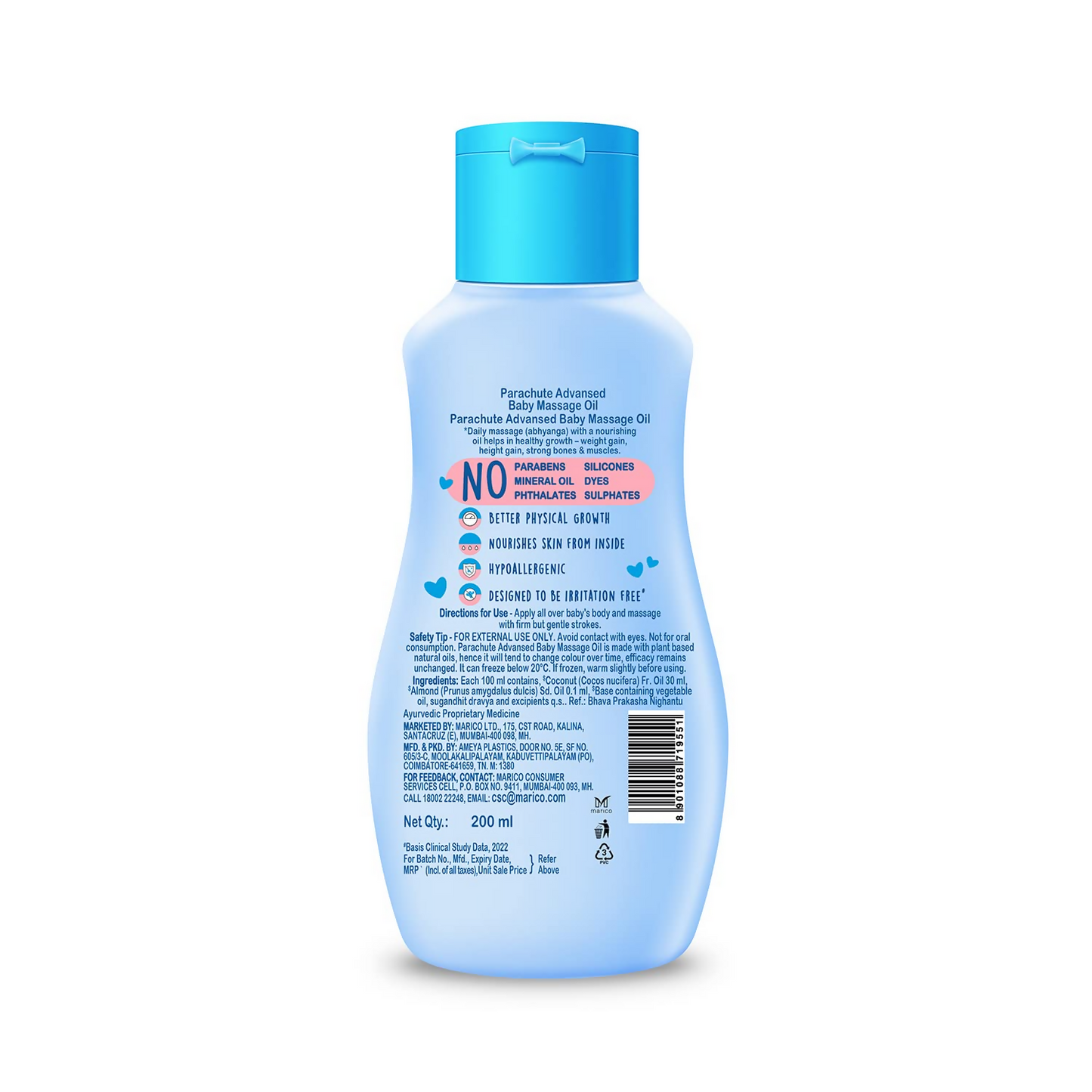 Parachute Advansed Baby Massage Oil - Swadesiicart