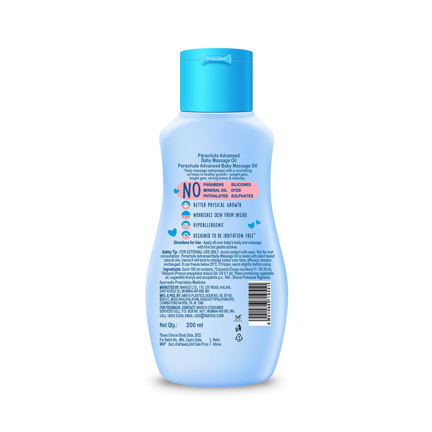 Parachute Advansed Baby Massage Oil - Swadesiicart