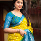 Lemon Jute Silk Printed Saree with Unstitched Blouse - Hiral Fashion | Swadesiicart