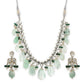 Mint Green Kundan Choker with Earrings- Ruby Raang | Swadesiicart