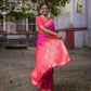 Vishnu Weaves Women's Wine Soft Silk Zari Woven Saree with Blouse - Swadesiicart