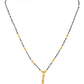 NVR Women's's Set of 2 Black Gold-Polished Beaded Mangalsutra With Ad Stone | Swadesiicart