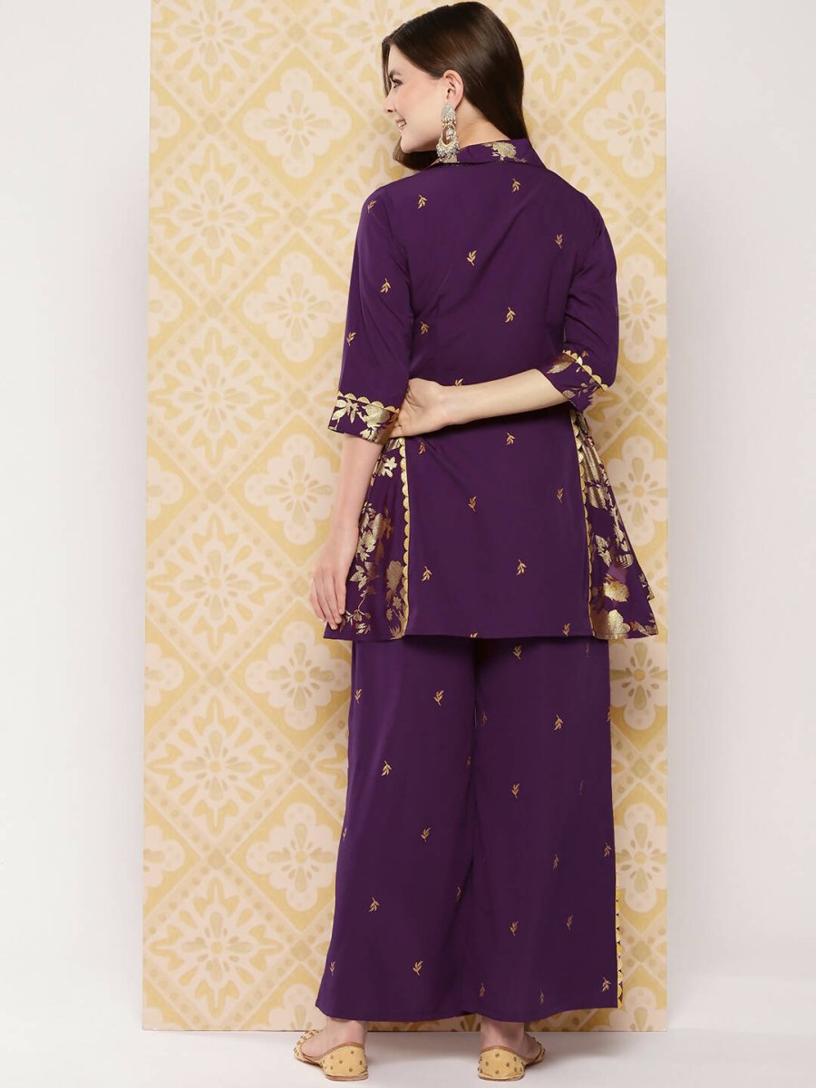 Ahalyaa Women's Traditional Wear Co-ods - Burgundy | Swadesiicart
