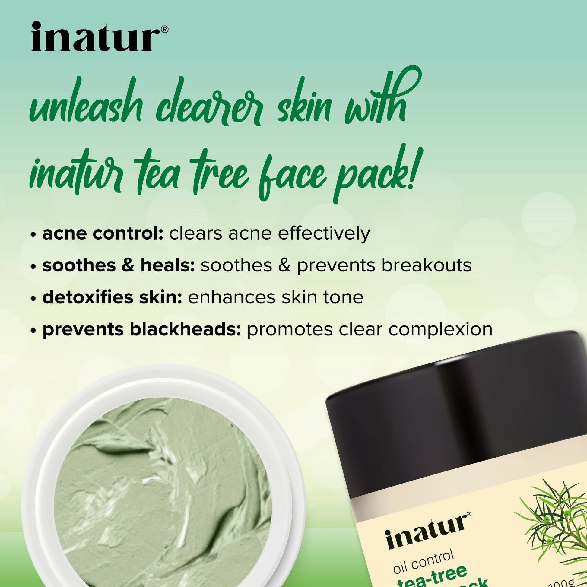 Inatur Tea Tree Face Pack - Swadesiicart