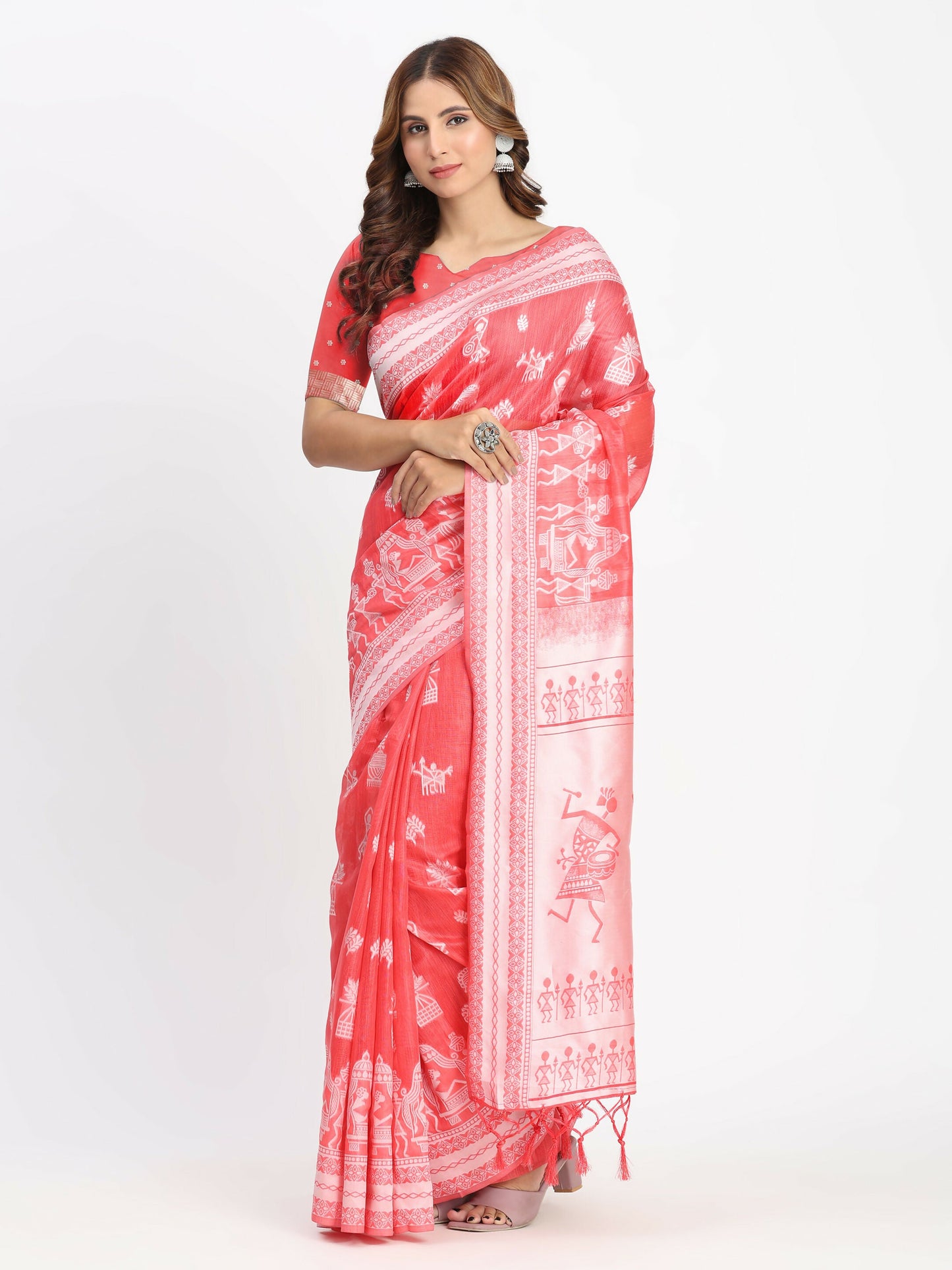 Shree Shyam Fashion Linen Cotton Sky Blue Saree