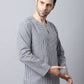 Even Apparels Multi Pure Cotton Round Neck Slit Men's Kurta | Swadesiicart