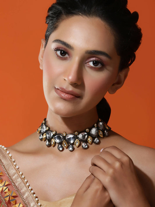 Women's Rhodium-Plated Necklace - Ruby Raang | Swadesiicart