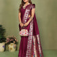 Anaita Maroon Paithani Gala Silk Saree With Blouse