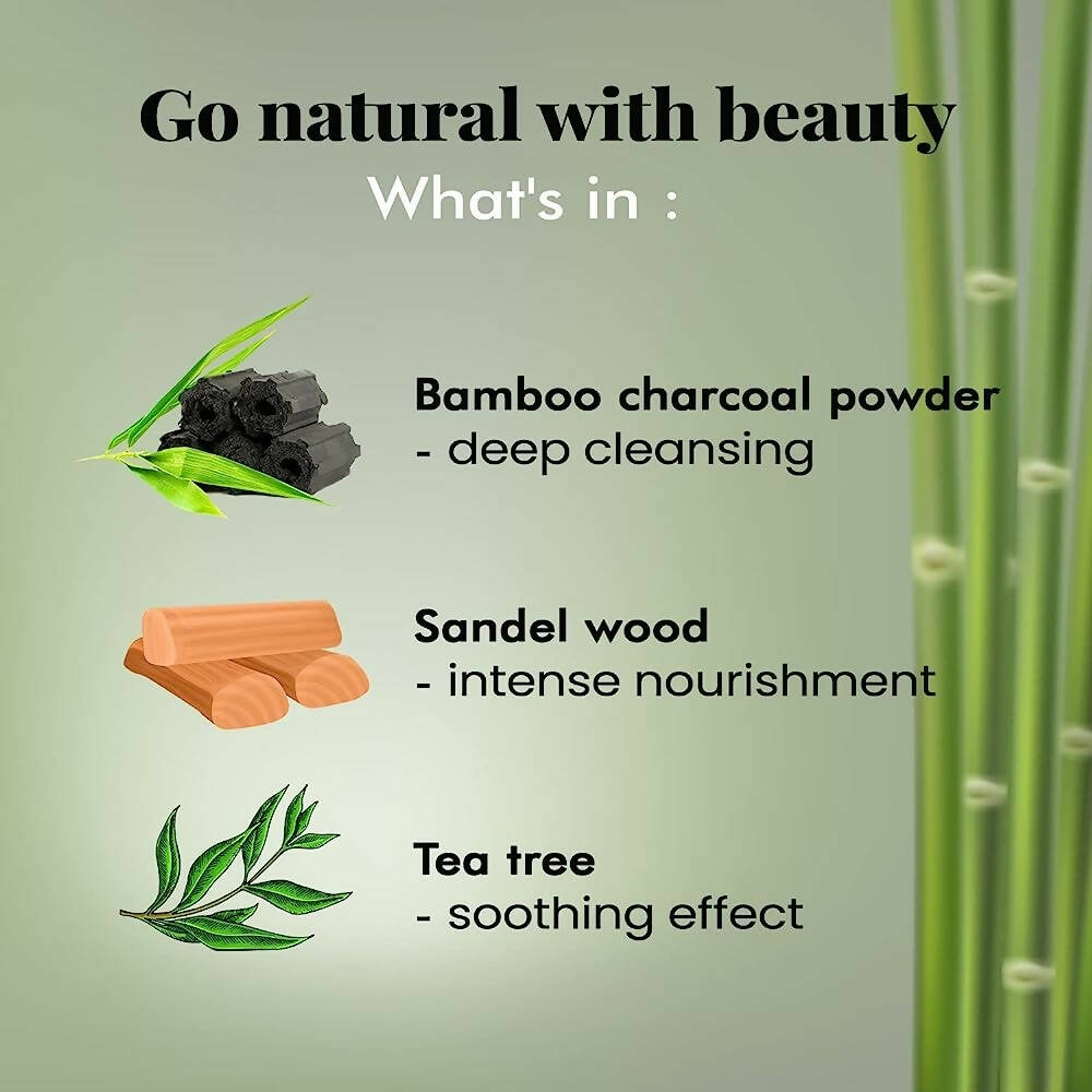NutriGlow NATURAL'S Bamboo Charcoal Face Wash - Swadesiicart