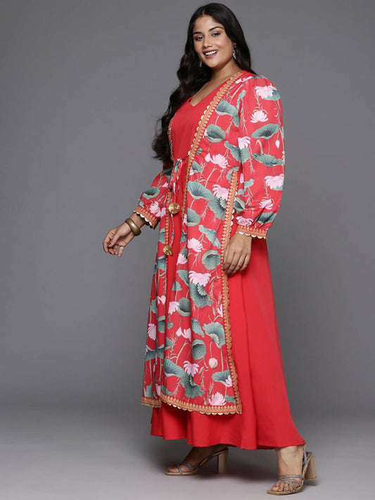 Ahalyaa Women's Traditional wear Ethnic Dress - Red | Swadesiicart