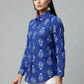 Ahalyaa Women Royal Blue Crepe Printed Tunic | Swadesiicart